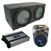 Universal Car Stereo Rearfire Sealed Dual 12" Harmony R124 Sub Box & Harmony HA-A800.1