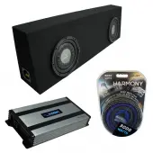 Universal Regular Cab Truck Harmony F104 Dual 10" Black Sub Box & Harmony HA-A800.1 Amp