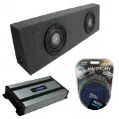 Universal Regular Standard Cab Truck Harmony F104 Dual 10" Sub Box & Harmony HA-A800.1 Amp