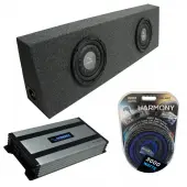 Universal Regular Standard Cab Truck Harmony F124 Dual 12" Sub Box & Harmony HA-A800.1 Amp