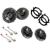 Kicker 46CSC654 Compatible with Toyota 4 Runner 1996-2002 6 1/2" Coaxial Range Stereo Speakers , HA-728104 Factory Speaker Replacement Harness and Metra 82-7500 6-1/2" Speaker Adaptor Plates