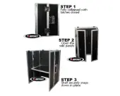 Odyssey Cases FZF3336 Heavy Duty 33" x 36" Foldout DJ Stand with Black Laminate & Aluminum Valance Edging