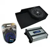Compatible with 1988-1998 GMC Sierra Extended Cab Truck Kicker Comp C12 Single 12" Sub Box Enclosure & Harmony HA-A400.1 Amp