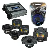 Compatible with Suzuki Swift 1989-1991 OEM Speaker Replacement Harmony (2) R4 R5 & Harmony HA-A400.4 Amp