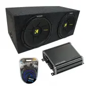Car Stereo Rearfire Sealed Dual 10 Kicker CompC CWCS10 Sub Box CXA800.1 Amp