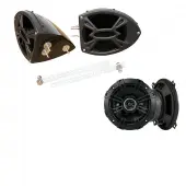 Polaris Snowmobile Kicker System DS525 Custom 5 1/4" Gloss Black Speaker Pods Pair