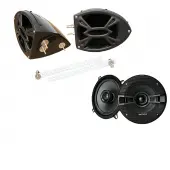 Ski-Doo Snowmobile Kicker System KSC50 Custom 5 1/4" Gloss Black Speaker Pods Pair