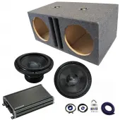 Harmony Audio HA-C124 Competition Dual 12"  Loaded Vented Sub Box Bundle with CXA12001 Amp &...