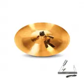 Zildjian K1220 19" K Custom Series Hybrid China Thin Drumset Cast Bronze Cymbal with Bright/Mid Sound and Small Bell Size With ZKEY