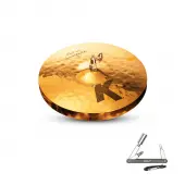 Zildjian K0994 14" K Custom Series Session Hi Hat Top Medium Drumset Cast Bronze Cymbal with Bright/Mid Sound and Small Bell Size With ZKEY
