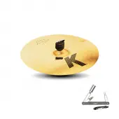Zildjian K0980 14" K Custom Series Fast Crash Thin Drumset Cast Bronze Cymbal with Dark/Mid Sound and Small Bell Size With ZKEY