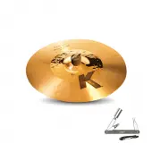 Zildjian K1216 16" K Custom Series Hybrid Crash Thin Drumset Cast Bronze Cymbal with Mid Sound and Small Bell Size With ZKEY