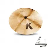 Zildjian K0882 20" K Custom Series Flat Top Ride Medium Thin Drumset Cast Bronze Cymbal with Low Pitch and Mid Sound With ZKEY