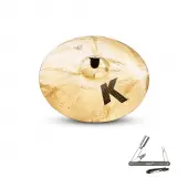 Zildjian K20889 20" K Custom Series Ride Brilliant Medium Thin Drumset Cast Bronze Cymbal with Mid Sound and Large Bell Size With ZKEY