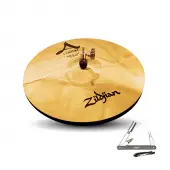 Zildjian A20510 14" A Custom Hi Hat Pair Brilliant - HiHat Drumset Cymbals With ZKEY