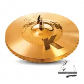 Zildjian K1225 14 1/4" K Custom Series Hybrid Top Medium Thin Drumset Cast Bronze Cymbal with Mid Sound and Low Pitch With ZKEY