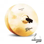 Zildjian A0766 AZ 20" Classic Orchestral Selection Hand Cymbal Medium Light Single with Large Bell Size With ZKEY