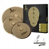 Zildjian LV348 L80 Series Low Volume Cymbal Set w/ 13" Hi-Hat Pair, 14" Crash & 18" Crash-Ride - Matte Finish With ZKEY