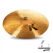 Zildjian K0989 22" K Custom Series High Definition Ride Medium Thin Drumset Cast Bronze Cymbal with Low to Mid Pitch and Blend Balance With ZKEY
