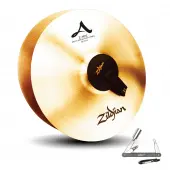 Zildjian A0477 18" A Zildjian Z-Mac Pair Cast Bronze Band & Orchestral Cymbals with Medium Bell Size & Mid Pitch With ZKEY