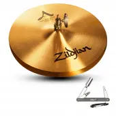 Zildjian A0130 13" A Series New Beat HiHats in Pair Cast Bronze Cymbals with Solid Chick Sound With ZKEY
