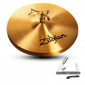 Zildjian A0131 13" A Series New Beat HiHats Top Cast Bronze Cymbal with Solid Chick Sound With ZKEY
