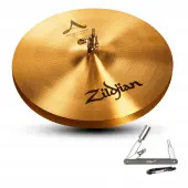 Zildjian A0134 14" A Series New Beat Hi Hat Top Cast Bronze Cymbal with Solid Chick Sound Wi...