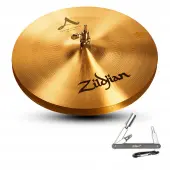 Zildjian A0135 14" A Series New Beat Hi Hat Bottom Cast Bronze Cymbal with Solid Chick Sound With ZKEY