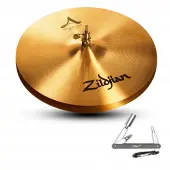 Zildjian A0137 15" A Series New Beat Hi Hat Top Cast Bronze Cymbal with Solid Chick Sound With ZKEY