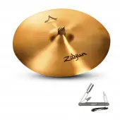Zildjian A0036 22" A Series Medium Ride Cast Bronze Cymbal with Large Bell Size & Low to Mid Pitch With ZKEY