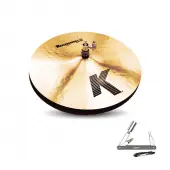 Zildjian K0910 14" K Zildjian Series Mastersound Top Hi Hat Medium Drumset Cast Bronze Cymbal with Low to Mid Pitch and Small Bell Size With ZKEY