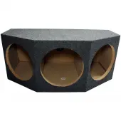Car Audio Triple 12" Sealed Subwoofer Rear Angle 3 Sub Box Stereo Enclosure Used