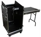 Harmony HC11M16UCT Flight 11U Slant Top Mixer Case 18U Vertical Rack with Table Used