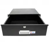 19" Rack Mount 3U Locking Drawer Pro Audio DJ or Server Rack Lock Storage Case Cabinet Black (CLONE)