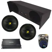 Jeep Wrangler YJ 87-06 Kicker 44CWCS104 10" 4 Ohm Dual Sub Box Enclosure W/ CX1200.1 Amplifier & 4 Gauge Kit