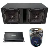 Kicker 41L7102 10" Square Solo Baric 1500W Subwoofer Dual Vented Sub Box Enclosure W/ CX1200...