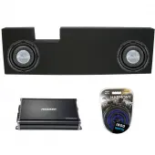 Ford F350 2004-2013 Super Duty Crew Cab Truck Dual 12" Harmony Audio HA-F124 Subwoofer Box Enclosure W/  CX1200.1 Amplifier & 4GA Amp Kit