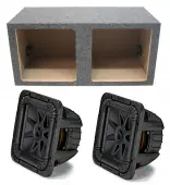 Kicker 44L7R104 L7 Square Subwoofer Dual 10" Sealed Sub Enclosure Box