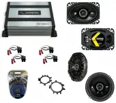 Kicker 43DSC4604 Compatible with Chevy Silverado Pickup 99-06 4"x6" DS Series 25W RMS 4 Ohm Coaxial Car Audio Speakers, 43DSC504 5.25" 35W Speakers and HA-A400.4 Alloy 4 Channel 800W Speaker Amp