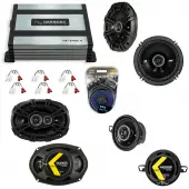 Kicker 43DSC69304 Compatible with Jeep Grand Cherokee 99-04 6"x9" DS Series 70W RMS 3 Way 4-Ohm Coaxial Audio Speakers, 43DSC6504 6.5" 50W RMS 4 Ohm and HA-A400.4 Car Stereo Alloy 4 Channel 800W Amp