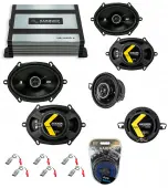 Kicker 43DSC504 Compatible with Ford Mustang 1986-1993 5.25" DS Series 35W RMS 4 Ohm Coaxial Car Audio Speakers, 43DSC6804 6"x8" 35W RMS 4 Ohm Speakers and HA-A400.4 Alloy 4 Channel 800W Speaker Amp