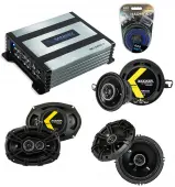 Kicker 43DSC6504 Compatible with Pontiac G8 2008-2009 6.5" DS Series 50W RMS 4 Ohm Coaxial Speakers, 43DSC3504 3.5" 15W RMS 4 Ohm Speakers and HA-A400.4 Alloy 4 Channel 800W Full Range Speaker Amp