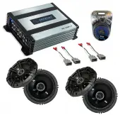 Kicker 43DSC6504 Compatible with Honda Civic 2006-2011 6.5" DS Series 50W RMS 4 Ohm Speakers HA-A400.4 Alloy 4-Channel 800W Speaker Sub Amp and HA-AK10 Complete 10 Gauge 600W Amplifier Install Kit