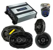HA-A400.4 Compatible with Pontiac G6 2005-2008 Alloy 4-Channel 800W Speaker Sub Amp, Kicker 43DSC69304 6x9 DS Series 70W RMS 3 Way 4-Ohm Speakers and Kicker 43DSC6504 6.5" 50W Speakers