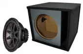 Kicker 43CVR122 12" CompVR CVR12 Series 400W RMS 2 Ohm Sub and ASC SOLORND1X12V Single Sub B...