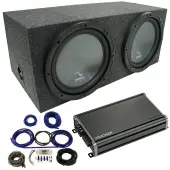 Harmony HA-R154 Rear Fire 15" Loaded Sub Box w/ Kicker CXA12001 Amp & Wire Kit