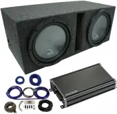 Harmony HA-R154 Vented 15" Loaded Sub Box w/ Kicker 46CXA12001 Amp & Install Kit