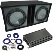 Harmony HA-R154 Custom 15" Loaded Sub Box w/ Kicker 46CXA12001 Amp & Install Kit