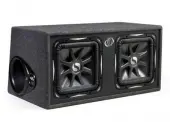 Kicker 44L7S124 Solo-Baric 12 Square L7 Dual 4-Ohm Sub and ASC 212SQV Sub Box Enclosure