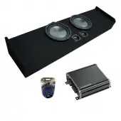 2009-2015 Ford F-150 Super Crew Truck Harmony R124 Dual 12" Loaded Sub Box Bundle with CX300.1 Amp & Install Kit